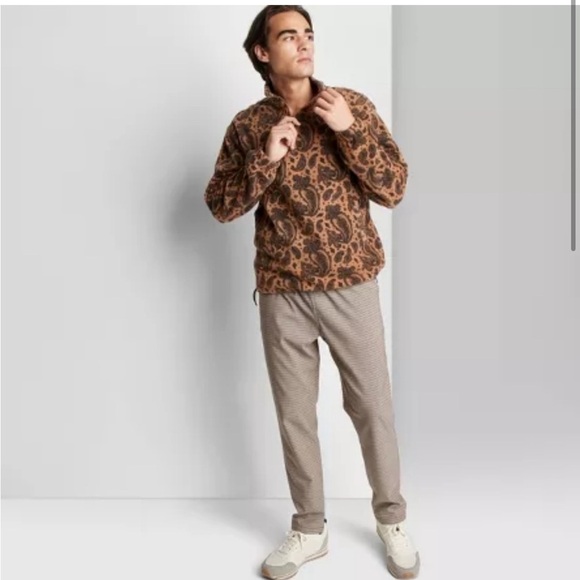 Men's 1/4 Zip Polar Fleece Sweatshirt - Original Use Brown large - Picture 13 of 13